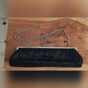 Cache Black Satin Evening Bag